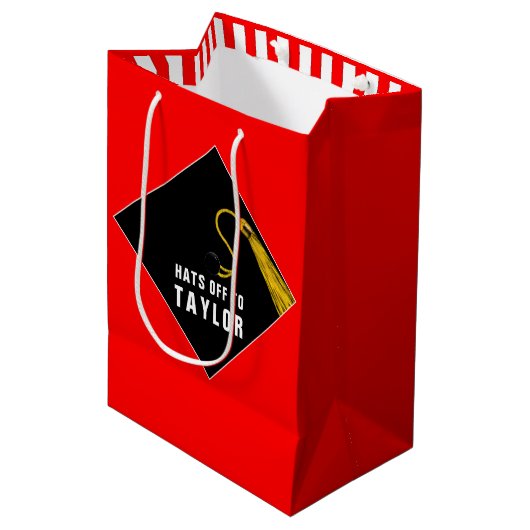 Creative Abschluss Red Medium Geschenktasche Mittlere Geschenktüte (Vorderseite Schrägansicht)