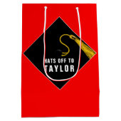 Creative Abschluss Red Medium Geschenktasche Mittlere Geschenktüte (Rückseite)