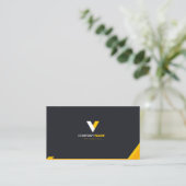 Creative Abstrakt Gelbe Elegante Visitenkarte (Stehend Vorderseite)