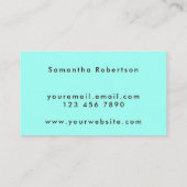 Creative Abstrakt Hello Turquoise Aqua Lime Green Visitenkarte (Rückseite)