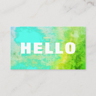 Creative Abstrakt Hello Turquoise Aqua Lime Green Visitenkarte