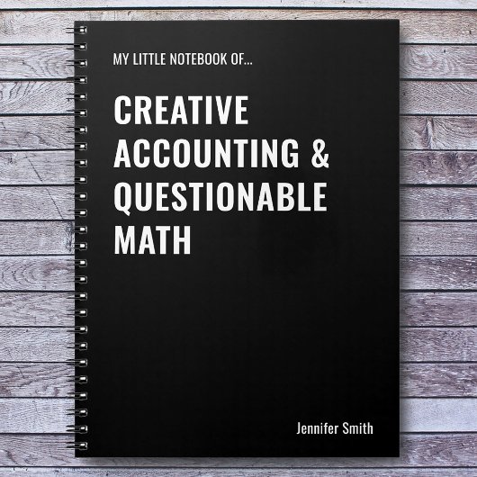 Creative Accounting & Questionable Match Notebook Notizblock