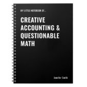 Creative Accounting & Questionable Match Notebook Notizblock (Vorderseite)