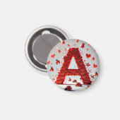 Creative Alphabet Letter A mit Herzformen Magnet (Vorderseite/Rückseite)