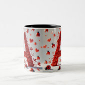 Creative Alphabet Letter A mit Herzformen Zweifarbige Tasse (Mittel)