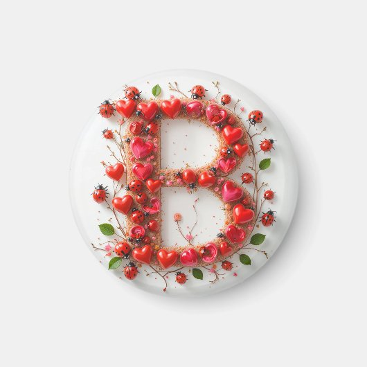 Creative Alphabet Letter B mit Herzformen Magnet (Vorne)