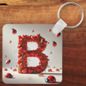 Creative Alphabet Letter B mit Herzformen Schlüsselanhänger (Rückseite)