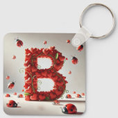 Creative Alphabet Letter B mit Herzformen Schlüsselanhänger (Rückseite)