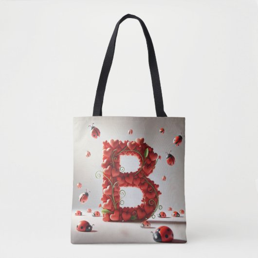 Creative Alphabet Letter B mit Herzformen Tasche (Vorderseite)