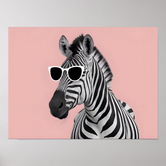 Creative Animal Concept: Zebra mit Sonnenbrille Poster (Vorne)