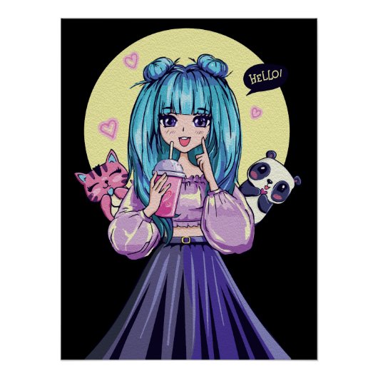 Creative Anime Wall Art | Mädchen 20 Poster (Vorderseite)