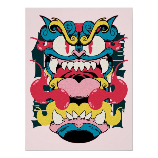 Creative Anime Wall Art | Teufelsmaske 06 Poster (Vorderseite)