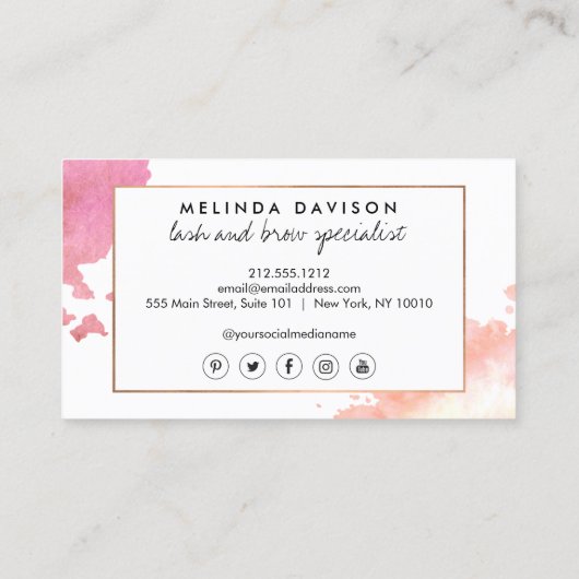 Creative Aquarellblitze/Brows Visitenkarte (Rückseite)
