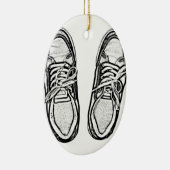 Creative Art Schuhe Sneakers Bleistift-Kunst Grafi Keramikornament (Rechts)