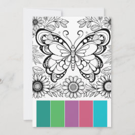 Creative Art Therapy Cards Butterfly Coloring Einladung
