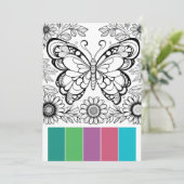 Creative Art Therapy Cards Butterfly Coloring Einladung (Stehend Vorderseite)