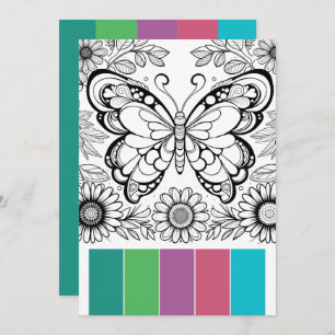 Creative Art Therapy Cards Butterfly Coloring Einladung