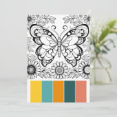 Creative Art Therapy Cards Butterfly Coloring Einladung (Stehend Vorderseite)