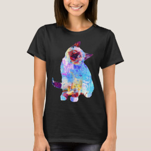 Creative Artwork Kitten Colorful Cat Splash Cat T-Shirt