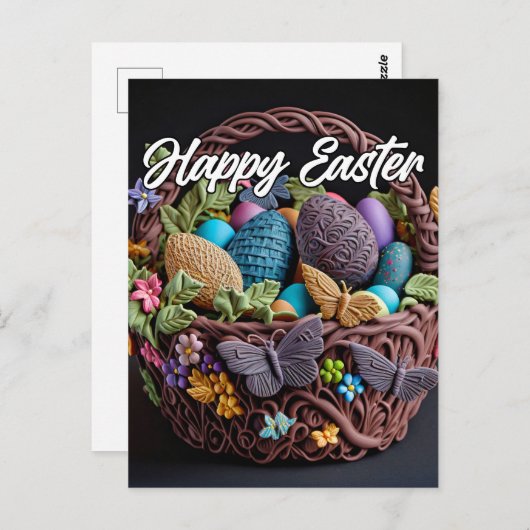 Creative Basket Of Easter Eggs Postkarte (Vorne/Hinten)