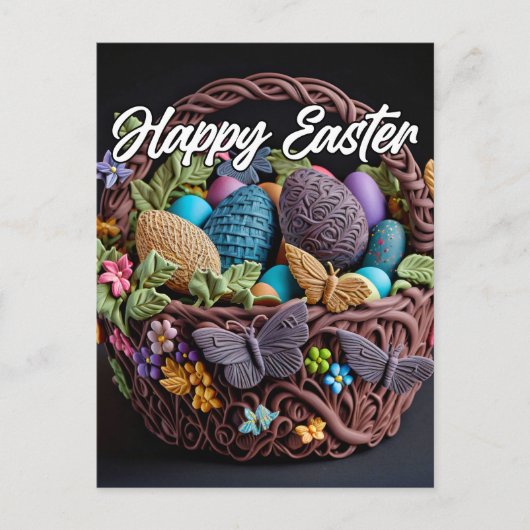 Creative Basket Of Easter Eggs Postkarte (Vorderseite)