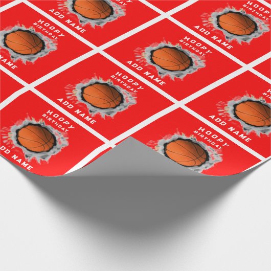 Creative Basketball Geburtstag Geschenkpapier (Ecke)