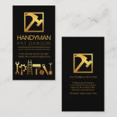 Creative Beruflich Gold Handyman Tools Hammer Visitenkarte (Vorne/Hinten)