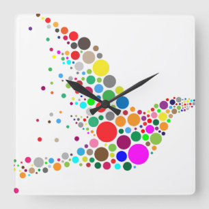Creative Bird Quadratische Wanduhr