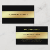 Creative Black and Gold Sleek Glamour Schlicht Visitenkarte (Vorne/Hinten)