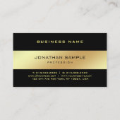 Creative Black and Gold Sleek Glamour Schlicht Visitenkarte (Rückseite)