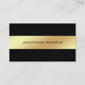 Creative Black and Gold Sleek Glamour Schlicht Visitenkarte (Vorderseite)