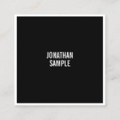 Creative Black and White Minimalistisch Modern Sim Quadratische Visitenkarte (Vorderseite)