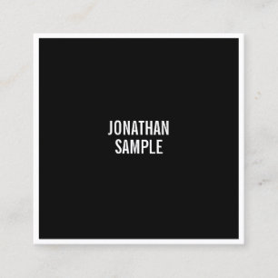 Creative Black and White Minimalistisch Modern Sim Quadratische Visitenkarte