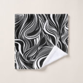 Creative Black and White Seamless Abstrakt Badhandtuch Set (Waschlappen)