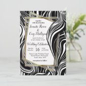 Creative Black and White Seamless Abstrakt Einladung (Stehend Vorderseite)