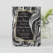 Creative Black and White Seamless Abstrakt Einladung (Stehend Vorderseite)