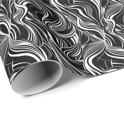 Creative Black and White Seamless Abstrakt Geschenkpapier (Rolleneckpunkt)