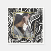 Creative Black and White Seamless Abstrakt Serviette (Vorderseite)