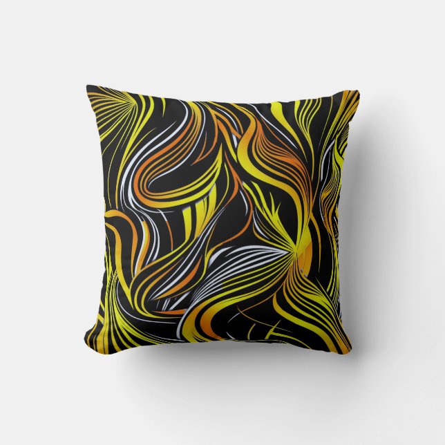 Creative Black and White Seamless Abstrakt Throw Kissen (Vorderseite)