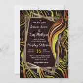 Creative Black, gelb & orange Nahtlos Abstrakt Einladung (Vorderseite)