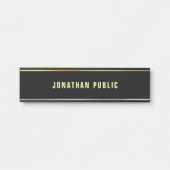 Creative Black Gold Text Name Clean Template Chic Türschild (Vorderseite )