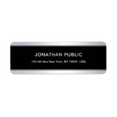 Creative Black Silver Elegante Coole Rücksendeadre (Vorne)