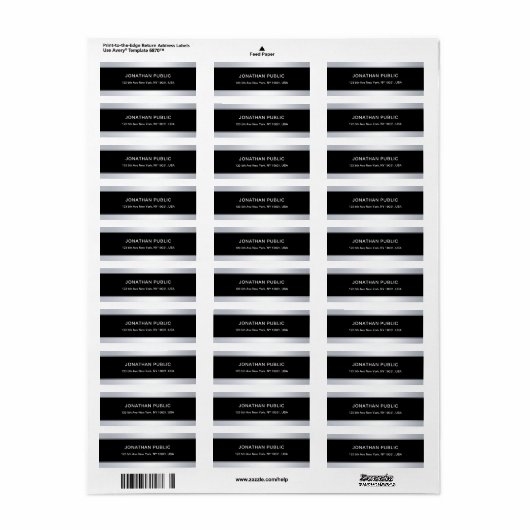 Creative Black Silver Elegante Coole Rücksendeadre (Vorne)