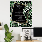 Creative Black, White & Green Nahtlos Abstrakt Poster (Heimbüro)