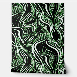 Creative Black, White & Green Seamless Abstrakt Tapete