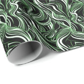 Creative Black, White und Green Seamless Abstrakt Geschenkpapier (Rolleneckpunkt)