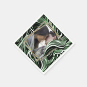 Creative Black, White und Green Seamless Abstrakt Serviette (Ecke)