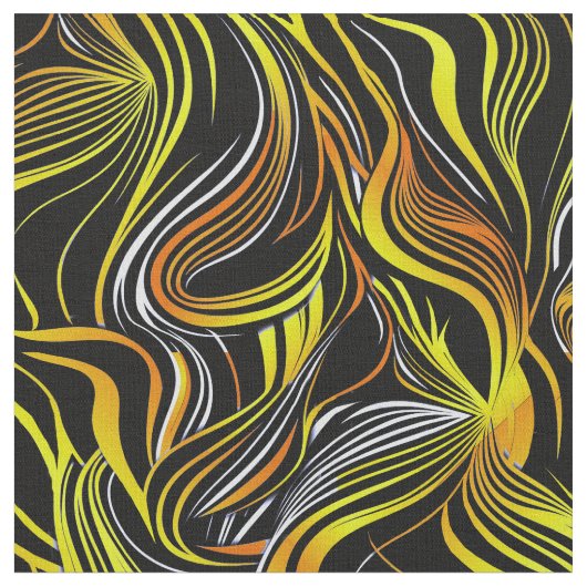 Creative Black, White, Yellow & Seamless Abstrakt Stoff (Nahaufnahme)