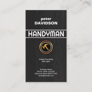 Creative Black Wood Grain Handyman Signage Visitenkarte