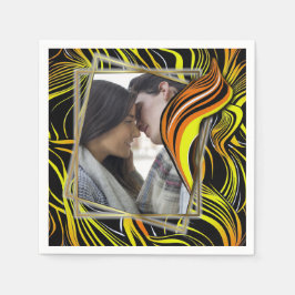 Creative Black, Yellow & Orange Nahtlos Abstrakt Serviette